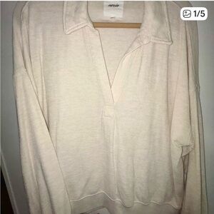 Aerie Cream Knit Top